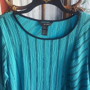 Ali Miles seersucker tunic, Teal blue